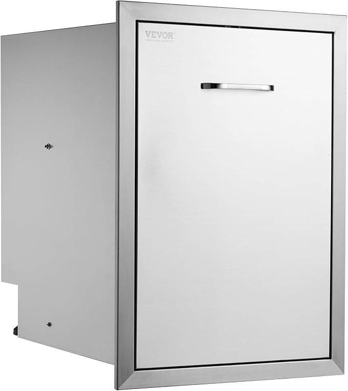VEVOR Outdoor Kitchen Trash Drawer 17.7W x 25H x 22.8D Inch, Stainless Steel - Image 9