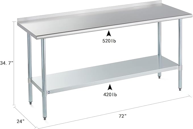 Stainless Steel Table for Prep & Work - Image 4