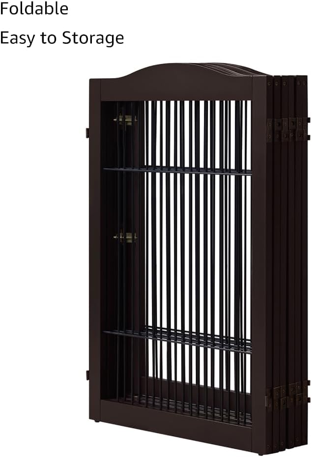 unipaws 132" Extra Wide Dog Gate and Pet Playpen, Free Standing Tall Dog Fence - Image 5
