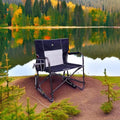 Rocking Chair with Side Table, Heathered Indigo Canvas, 250 lb Capacity