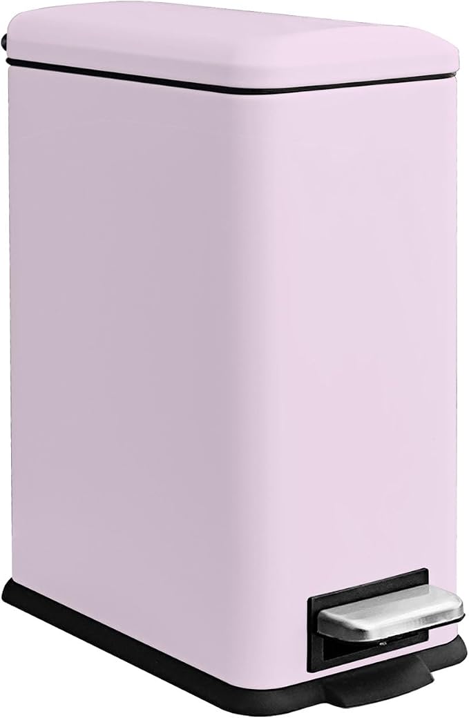 Bathroom Trash Can with Lid, 2.6 Gallon Stainless Steel Slim Garbage Can by JM%C2%B7YIPENG