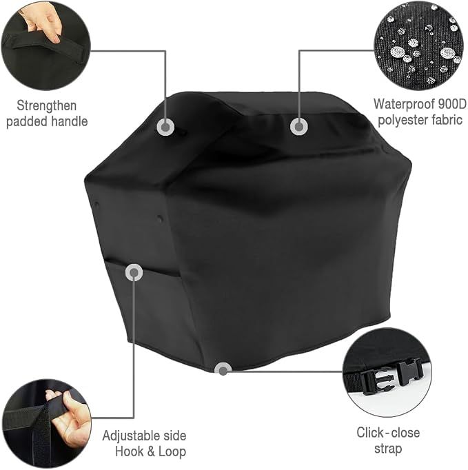 Tuyeho Grill Cover 65 x 30 x 46 inch, 900D Heavy Duty Gas BBQ Cover w/Side - Image 6