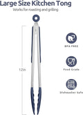 Tongs with Locking Tab, Silicone Tips and 18/8 Stainless Steel