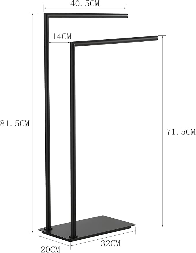 Stand Towel Rack for Bathroom Free Standing Double Towel Holders on Floor Bath - Image 3