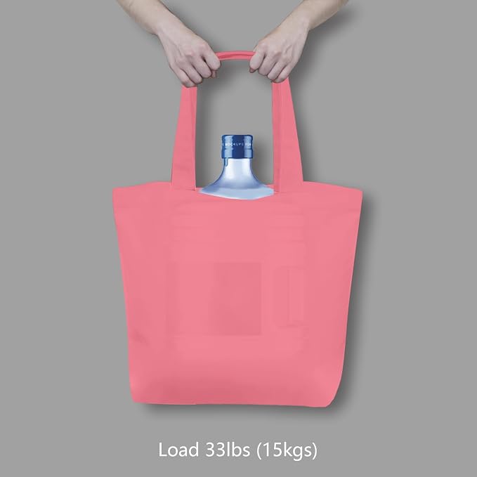 TOPDesign 1-Pack Super Strong Large 12oz Cotton Canvas Tote Bag, Reusable - Image 6