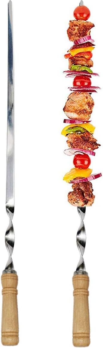 12 Pack Kabob Skewers BBQ Barbecue Skewers Stainless Steel Sticks 23.5 Inch - Image 6
