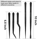 Tongs, Black Stainless Steel Plating Tweezers, 10-Inch Kitchen Tongs