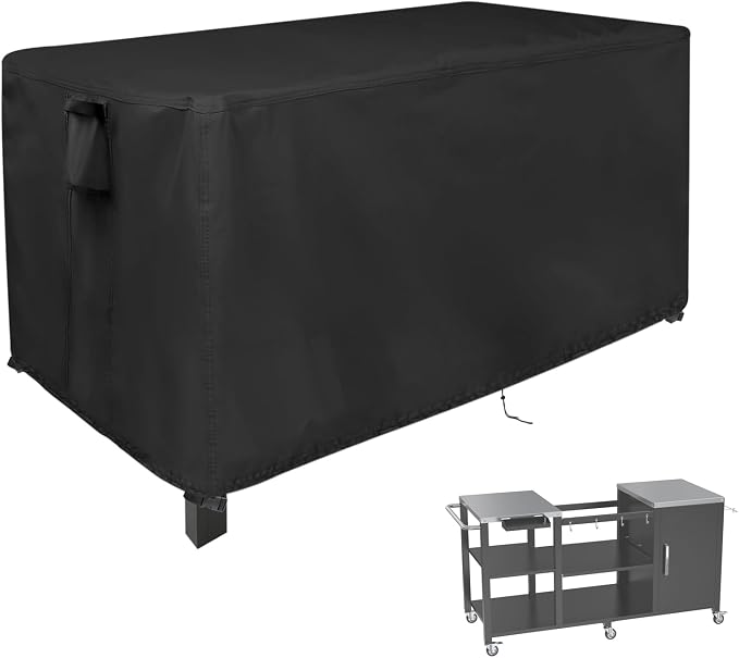 Outdoor Table Cover for Grill Station Prep Table, 64 inch Grill Table Cover by PatioFurnitureCover