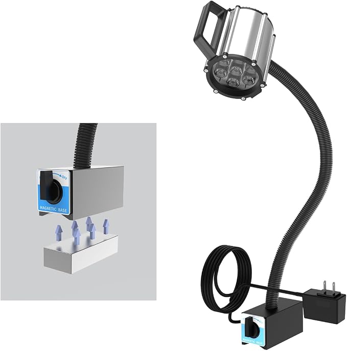 Super Strong Magnetic Base LED Work Light, 800 Lumens IP66 Waterproof Gooseneck by XinYiQimachinelightilluminateallthedarkness