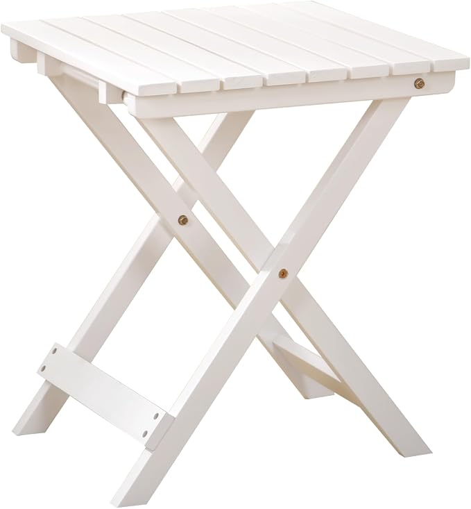 Small Side Table Square Folding, Patio Foldable Wooden End Table by BestforYou
