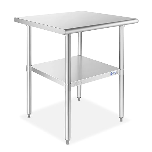 GRIDMANN Stainless Steel Work Table 24 x 24 Inches, NSF Commercial Kitchen Prep by GRIDMANN