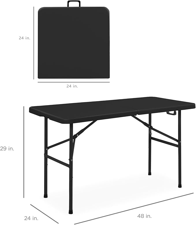 Best Choice Products 4ft Plastic Folding Table, Indoor Outdoor Heavy Duty - Image 3