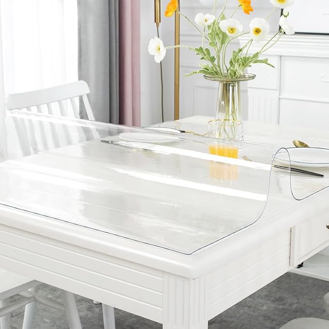 Warmstar Clear Table Cover Protector 48 x 90 Inch, 1.5mm Thick Plastic Table - Image 2