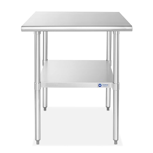 GRIDMANN Stainless Steel Work Table 24 x 24 Inches, NSF Commercial Kitchen Prep - Image 3