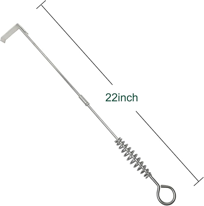 22" BBQ Ash Tool Poker Rake, Charcoal and Grill Cleaning Ash Tools - Image 2