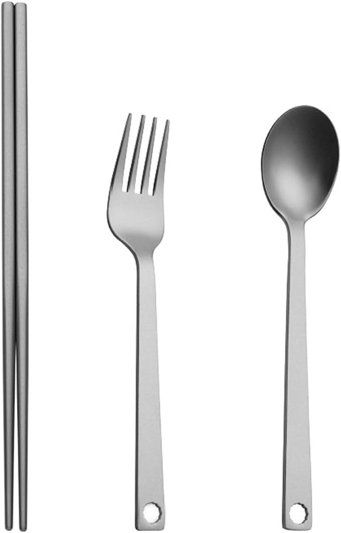 Portable Camping Cutlery Set Outdoor Metal Tableware Fork Spoon Chopstick - Image 4