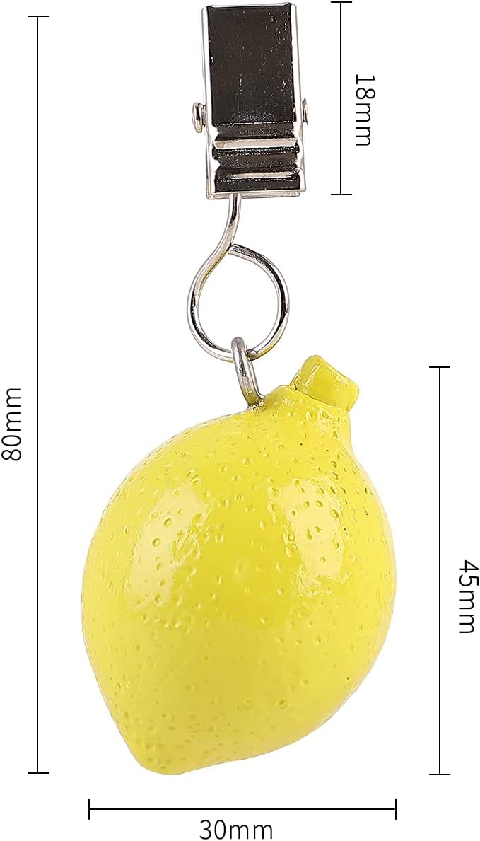 TwoFish Home Set of 4 Lemon Resin Tablecloth Weights Clips Handicraft Lemon - Image 5