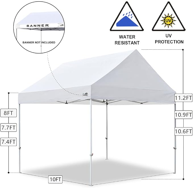 Eurmax USA Patented 10x10 Pop Up Canopy Tent Party Tent Commercial Instant - Image 2