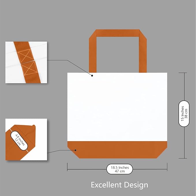TOPDesign 3-Pack Super Strong Large 12oz Cotton Canvas Tote Bags, Reusable - Image 5