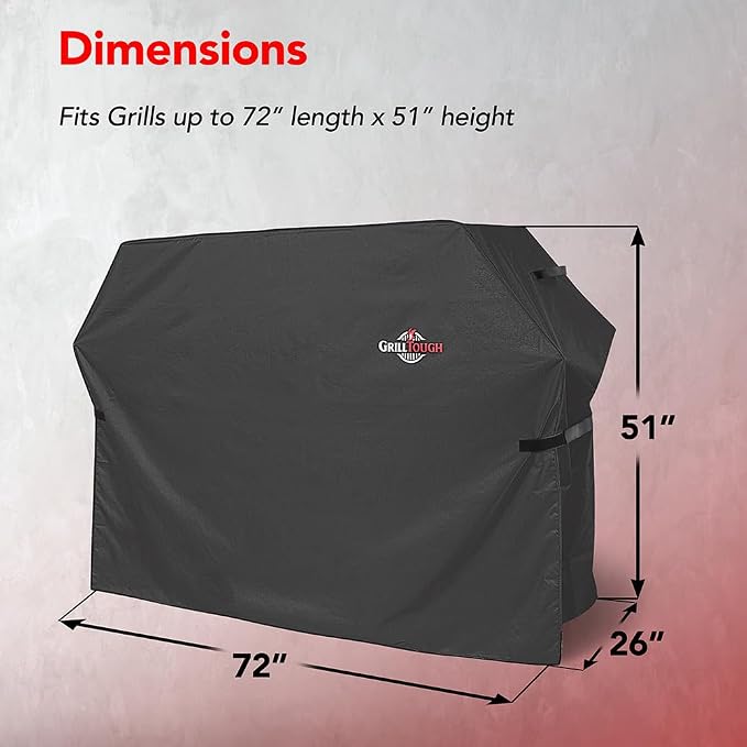 Heavy Duty BBQ Grill Cover for Outdoor Grill, 72 Inch – Waterproof, Weather - Image 2