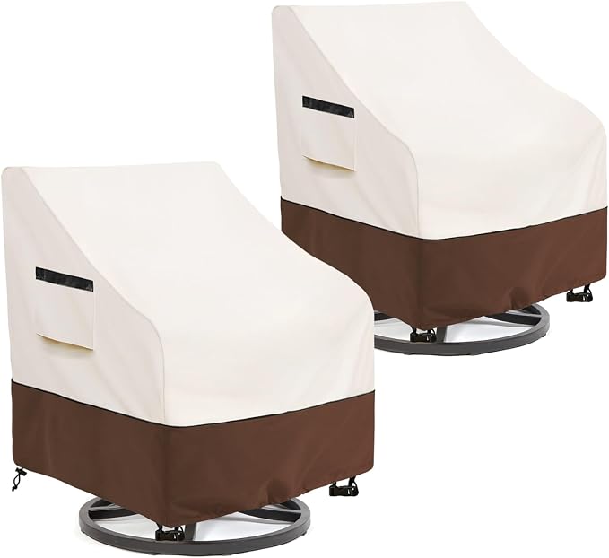 Rileytee Outdoor Swivel Chair Cover 2 Pack, Outdoor Furniture Patio Chair by Rileytee
