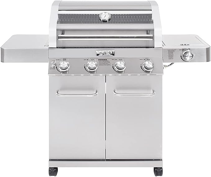 Monument Grills Larger Convertible 4 Burner Natural Gas Grill Stainless Steel by MonumentGrills