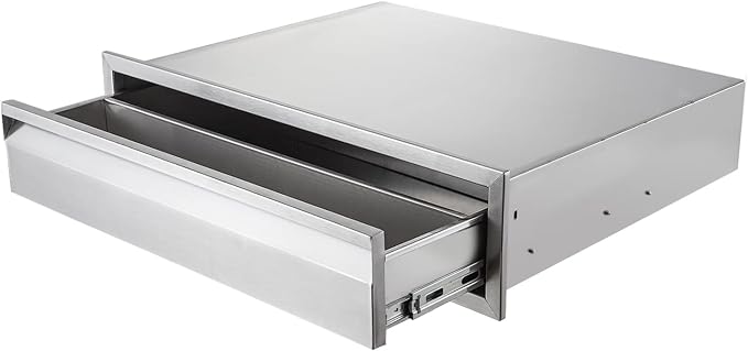 30" W Outdoor Kitchen Drawer Stainless Steel BBQ Single Drawer w/Divider Flush by ATATOD