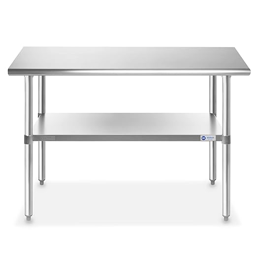 GRIDMANN Stainless Steel Work Table 48 x 30 Inches, NSF Commercial Kitchen Prep - Image 3