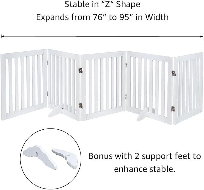 unipaws 24”H Free Standing Pet Gate - Image 4