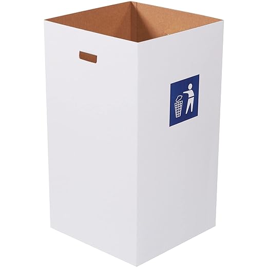 Box USA 50 Gallon 18" L x 18" W x 36" H 10-Pack Cardboard Trash Cans and by BOXUSA