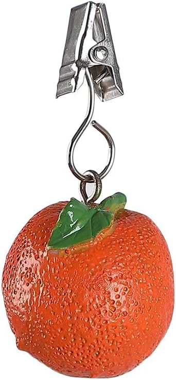 TwoFish Home Set of 4 Orange Fruits Resin Tablecloth Weights Clips Orange - Image 6