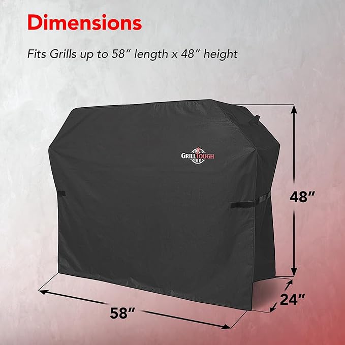 Heavy Duty BBQ Grill Cover for Outdoor Grill, 58 Inch – Waterproof, Weather - Image 2