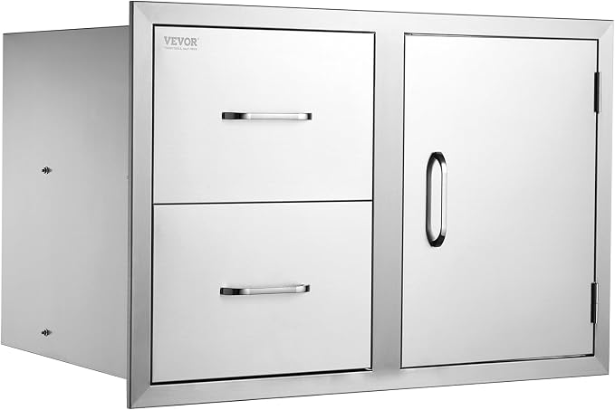 VEVOR Outdoor Kitchen Door Drawer Combo, 32.5" Wx21.7 Hx20.5 D, Access Door - Image 9