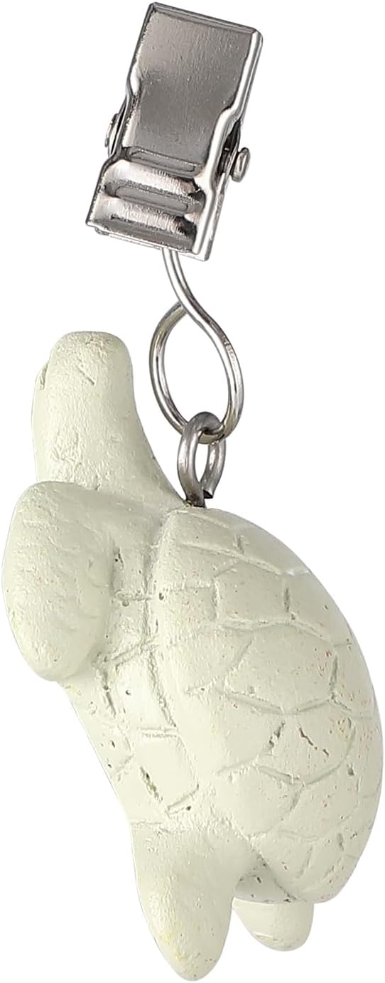 TwoFish Home Set of 4 Turtle Resin Table Cover Tablecloth Weights Clips Turtle - Image 5