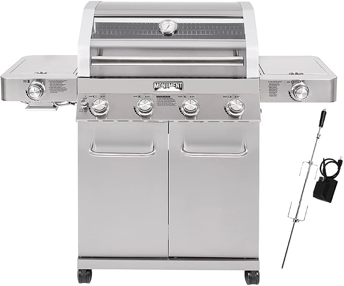 Monument Grills Larger 4-Burner Propane Gas Grills Stainless Steel Cabinet Style by MonumentGrills