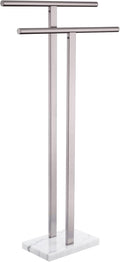 KOKOSIRI Towel Rack Free Standing Brushed Nickel 2-Tier Towel Holder by KOKOSIRI