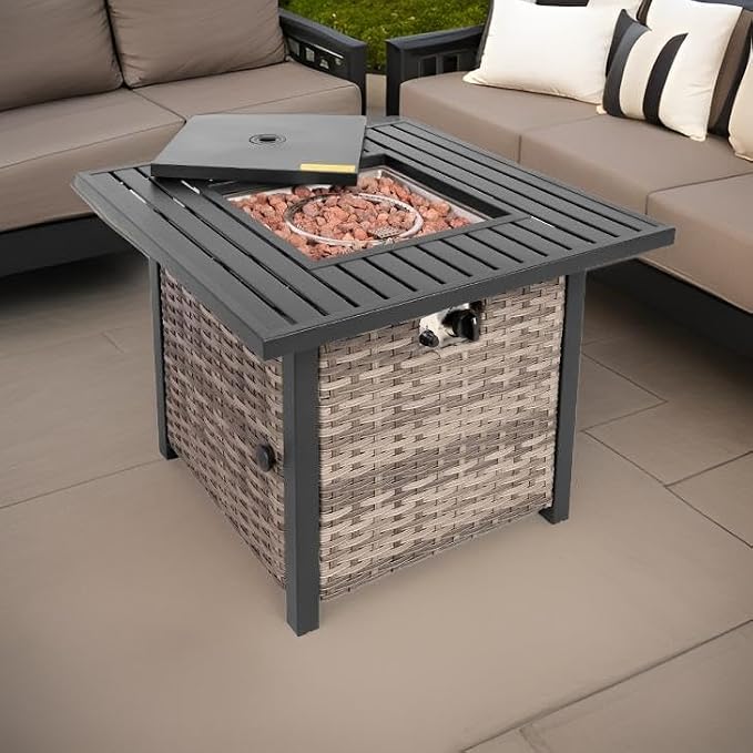 Basel Propane Fire Pit Table 30” Outdoor Firepit 50, 000 BTU Firepits - Image 4