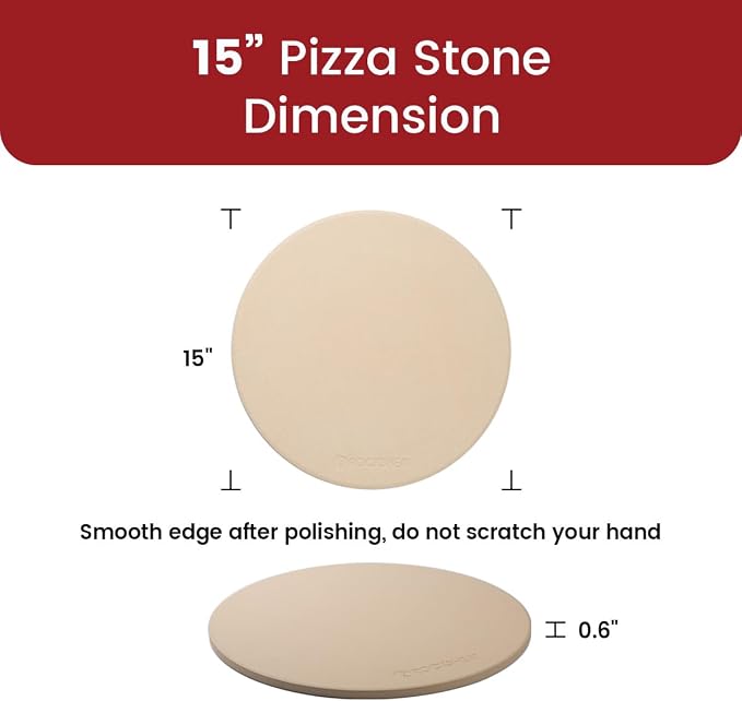 K ROCKSHEAT 15 Inch Round Pizza Stone - Image 5