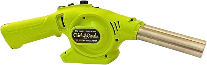 Click2Cook 2-in-1 Dual Nozzle BBQ Lighter & Blower – Refillable Butane Jet by Bella+Tavola