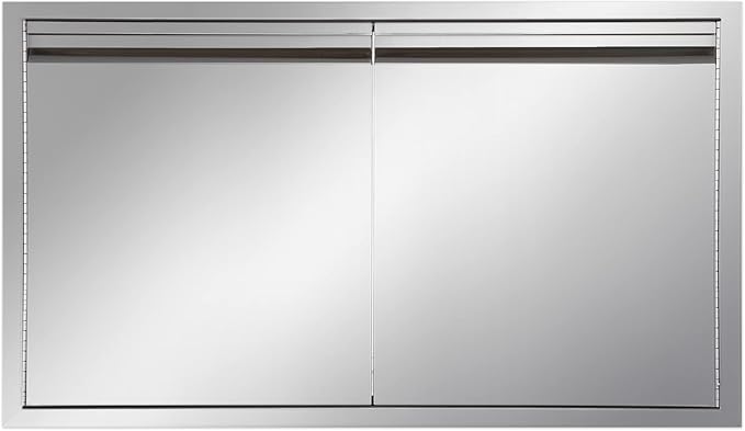 Outdoor Kitchen Door 36" W x 21" H inch Stainless Steel BBQ Double Doors Flush by ATATOD