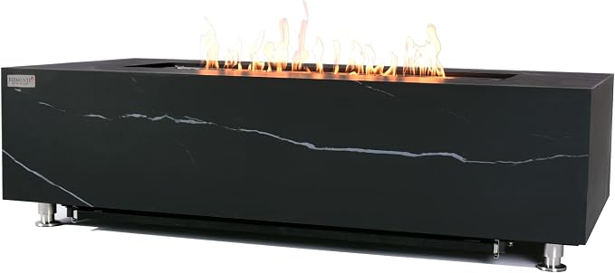 Elementi+ | Varna Gas Fire Pit | Marble Porcelain & Metal Frame | 60" - Image 3