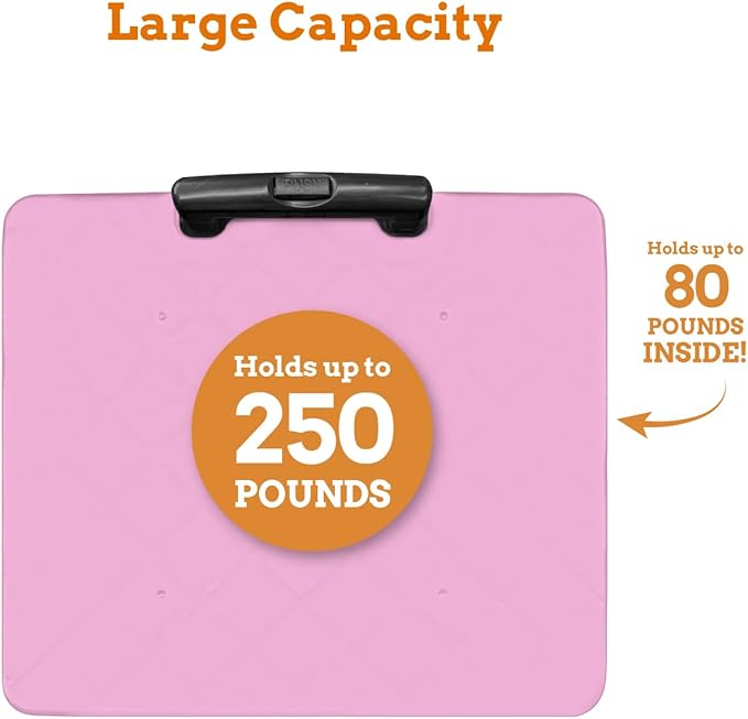 Inspired Living Collapsible Ultra-Slim Pack-N-Roll, 2 Wheel Utility Cart w/Lid - Image 3