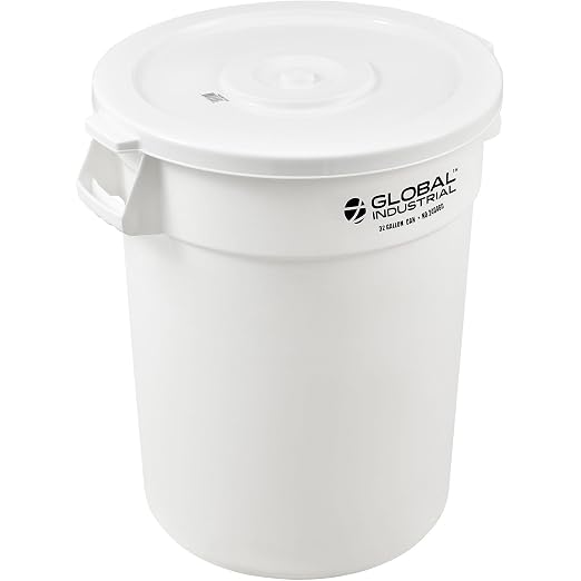 Global Industrial Commercial Round Trash Can, 32 Gallon Capacity, Plastic - Image 9