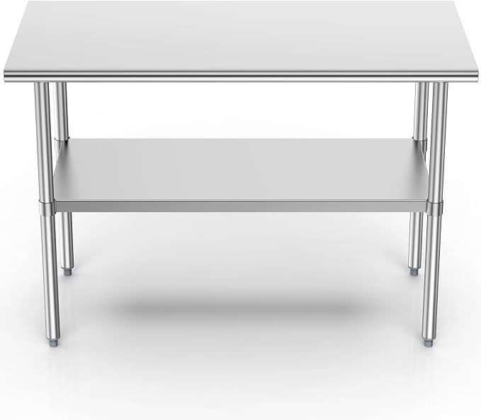 Stainless Steel Table for Prep & Work, 24x48 Inches, NSF Metal Commercial Heavy - Image 4