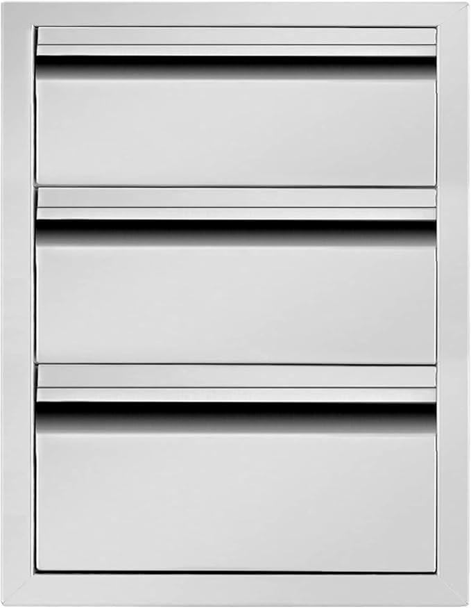 Outdoor Kitchen Drawers 14" W x 21" H x 23" D Triple BBQ Drawers Stainless by ATATOD
