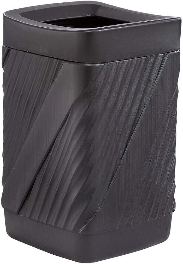 Safco 9372BL Twist Indoor Outdoor Open Top Plastic Trash Can, 32-Gallons by SafcoProducts