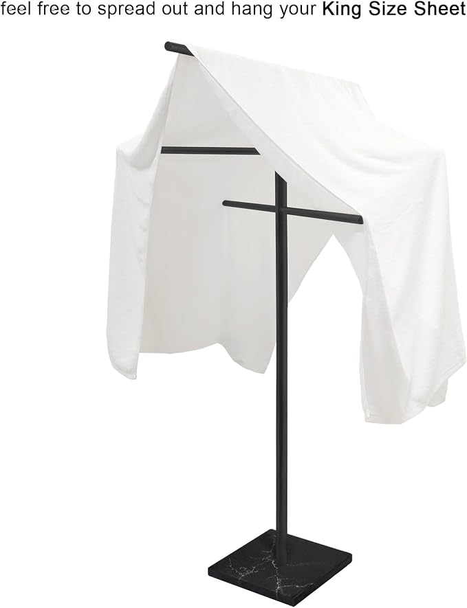 Marble Base Outdoor Standing Towel Rack - Image 3