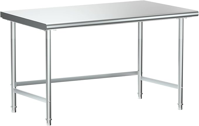 Treshin Open Base Stainless Steel Table 24" X 48", Commercial Heavy Duty Prep & by Treshin