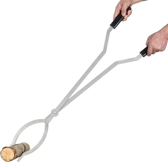 40" Fire Tongs Firewood Grabbers, Stainless Steel Large Fire Pit Tool Indoor by CKLT
