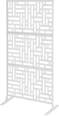Metal Privacy Screen 75" H x 35" W Freestanding Outdoor Privacy Panels Fence by Unknown